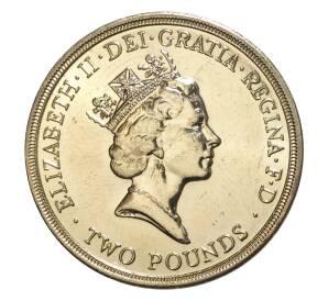 2 фунта 1989 года 300 лет «Биллю о правах» Англии — Фото №2