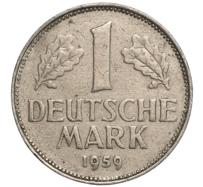 Монета 1 марка 1959 года G Западная Германия (ФРГ) (Артикул M2-69631)