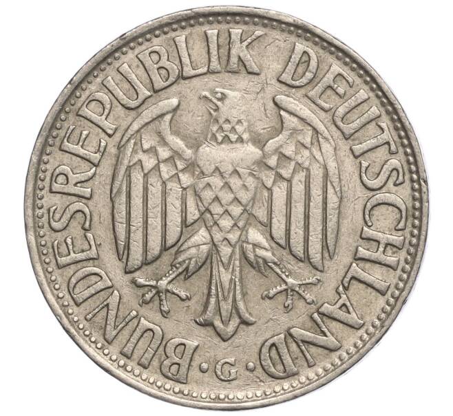 Монета 1 марка 1959 года G Западная Германия (ФРГ) (Артикул M2-69636)