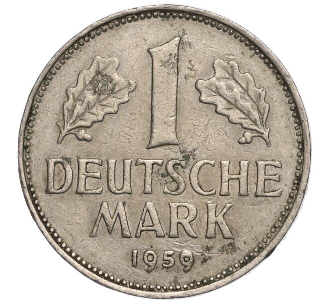 Монета 1 марка 1959 года J Западная Германия (ФРГ) (Артикул M2-69638)