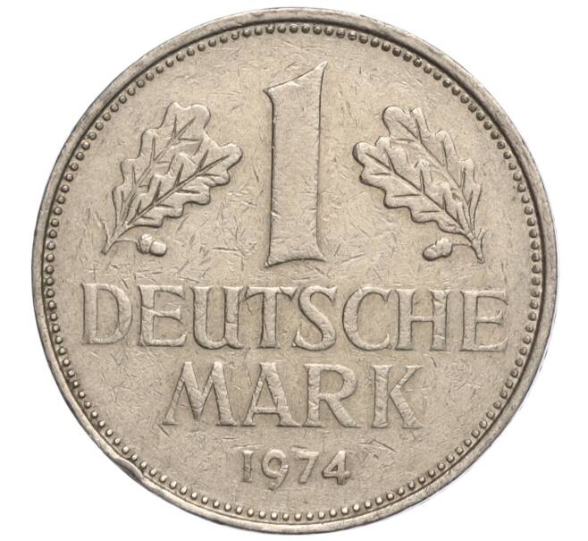 Монета 1 марка 1974 года G Западная Германия (ФРГ) (Артикул M2-69784)