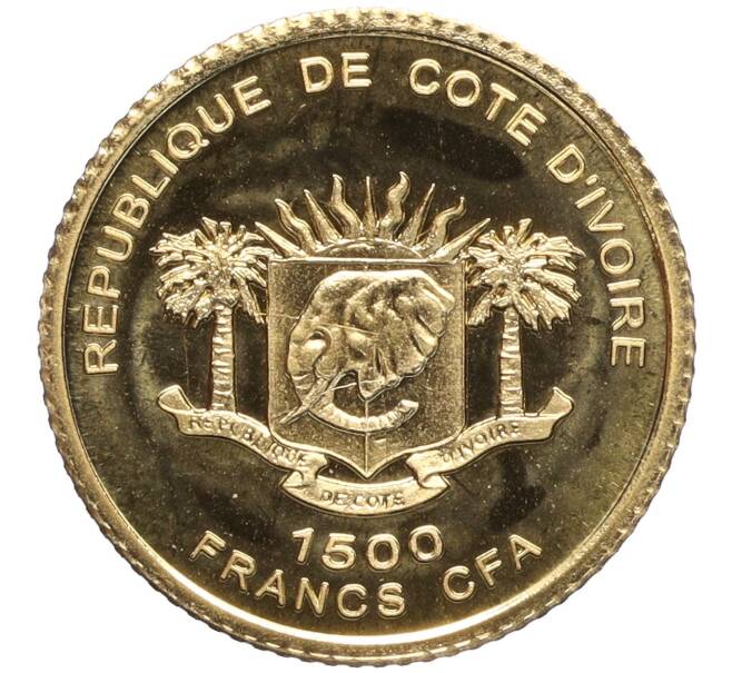 Монета 1500 франков 2007 года Кот д'Ивуар «Чемпионат Европы по футболу 2008 — Вена» (Артикул M2-69799)