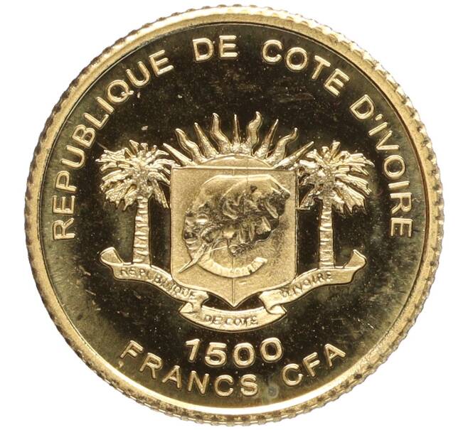 Монета 1500 франков 2007 года Кот д'Ивуар «Чемпионат Европы по футболу 2008 — Берн» (Артикул M2-69800)