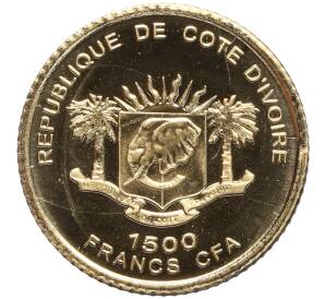 1500 франков 2007 года Кот д'Ивуар «Чемпионат Европы по футболу 2008 — Цюрих»