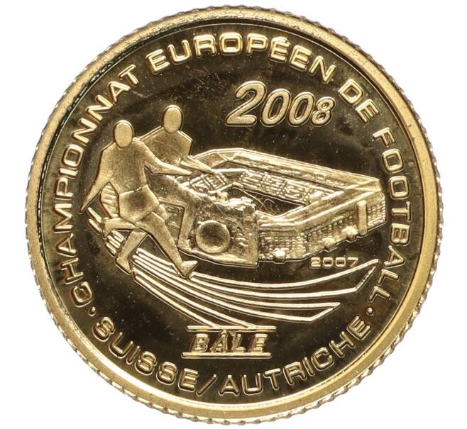 Монета 1500 франков 2007 года Кот д'Ивуар «Чемпионат Европы по футболу 2008 — Базель» (Артикул M2-69802)