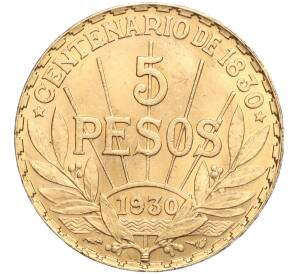5 песо 1930 года Уругвай «100 лет Конституции»