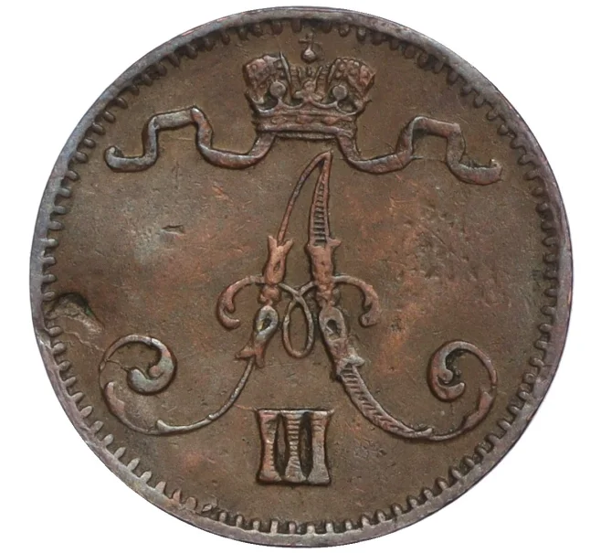 Монета 1 пенни 1881 года Русская Финляндия (Артикул M1-57935)