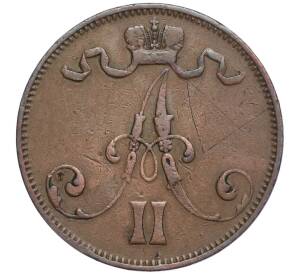 5 пенни 1873 года Русская Финляндия — Фото №2