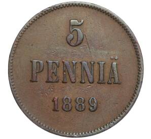 5 пенни 1889 года Русская Финляндия — Фото №1