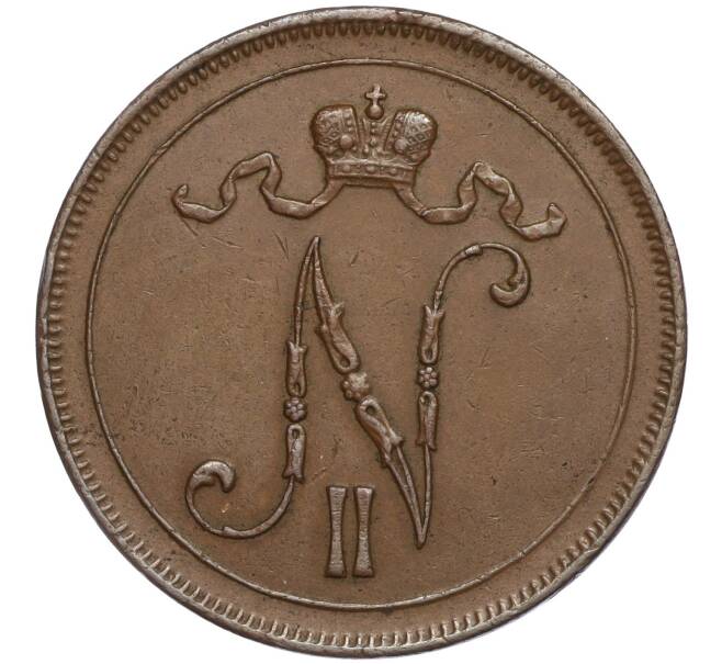 Монета 10 пенни 1917 года Русская Финляндия (Вензель Николая II) (Артикул: M1-58019) — Фото №2