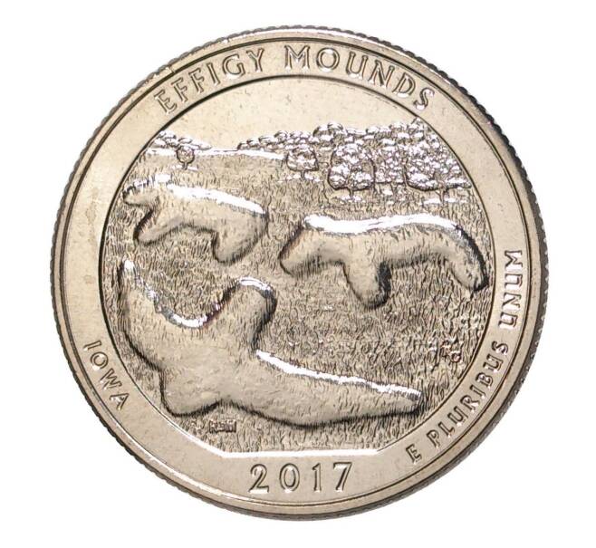 25 центов 2017 года S Национальные парки — №36 Национальный парк Эффиджи Маундс (Фигурные Курганы) (Артикул M2-4901)