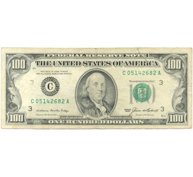 Банкнота 100 долларов 1985 года США (Артикул K11-106332)