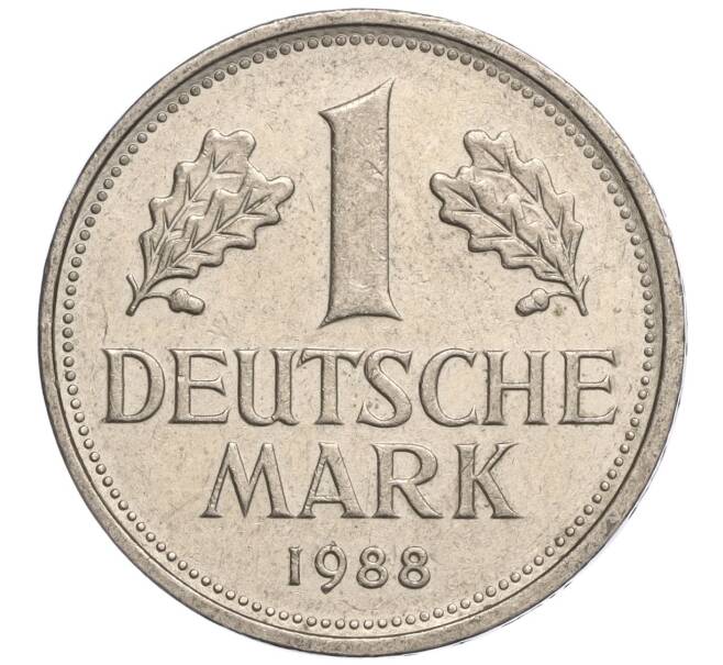 Монета 1 марка 1988 года F Западная Германия (ФРГ) (Артикул M2-70063)