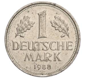 1 марка 1988 года F Западная Германия (ФРГ)