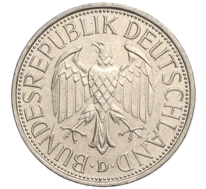Монета 1 марка 1989 года D Западная Германия (ФРГ) (Артикул M2-70082)
