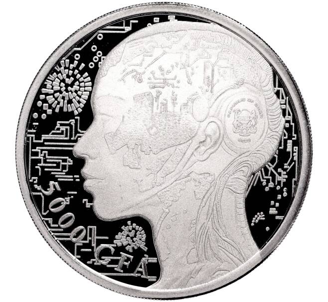 Монета 500 франков 2023 года Чад «Искуственный интеллект» (Артикул M2-70091)