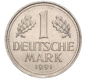 1 марка 1991 года G Германия — Фото №1