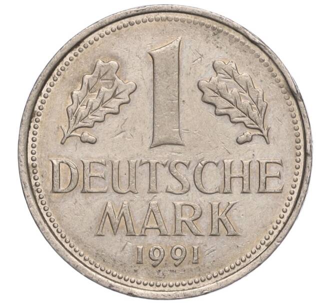 Монета 1 марка 1991 года F Германия (Артикул: M2-70155) — Фото №1