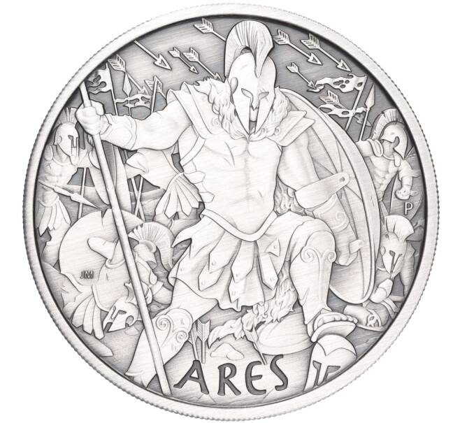 Монета 1 доллар 2023 года Тувалу «Боги Олимпа — Арес» (Antique) (Артикул M2-70256)