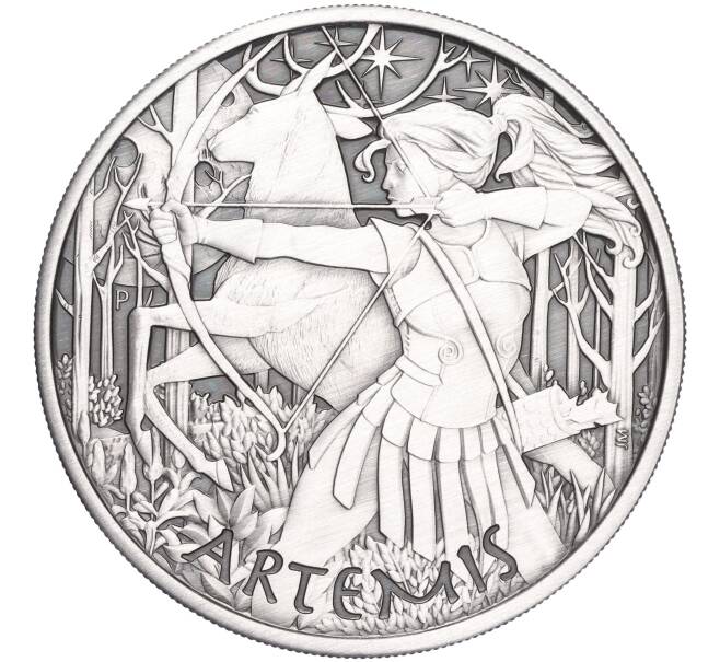 Монета 1 доллар 2023 года Тувалу «Боги Олимпа — Артемида» (Antique) (Артикул M2-70257)