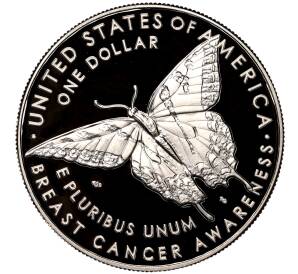 1 доллар 2018 года P США «Осведомленность о раке груди»