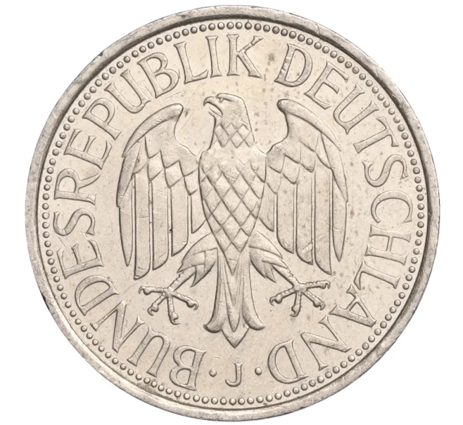 Монета 1 марка 1990 года J Западная Германия (ФРГ) (Артикул M2-70300)