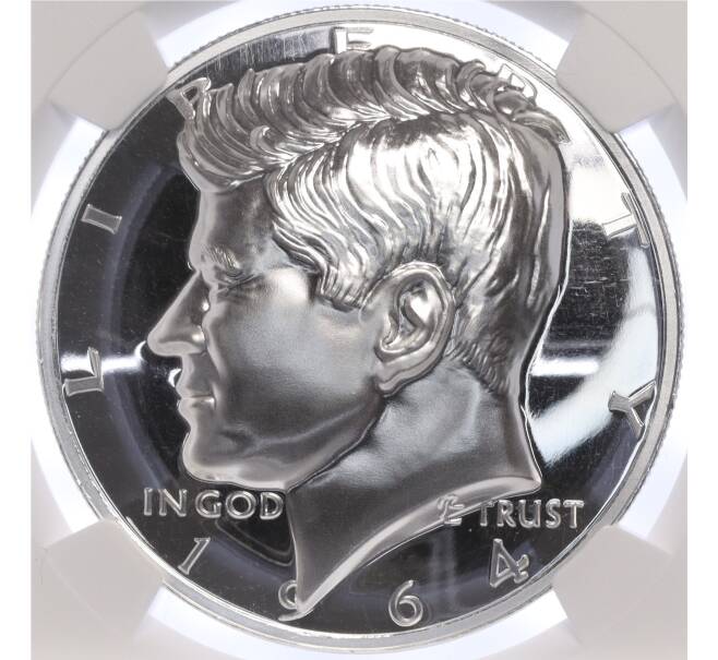 Медаль (1 унция серебра) 2022 года «1/2 доллара Кеннеди 1964» в слабе NGC (PF69 ULTRA CAMEO) (Артикул H2-1234)