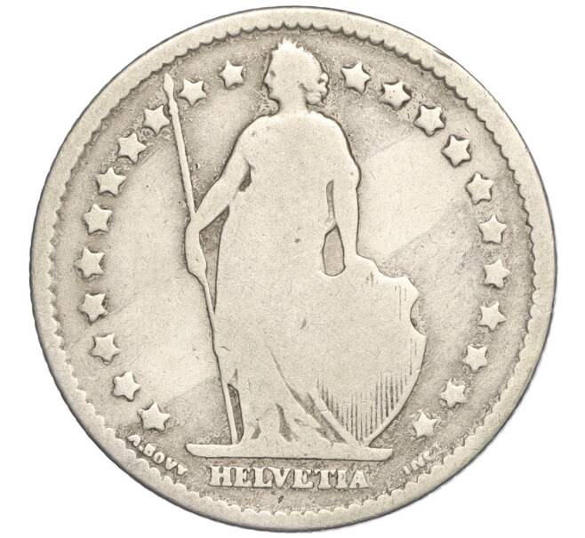 Монета 1 франк 1877 года Швейцария (Артикул K11-107650)