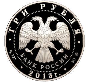 3 рубля 2013 года ММД «Лунный календарь — Год Змеи» (Кристалл в глазу) — Фото №2