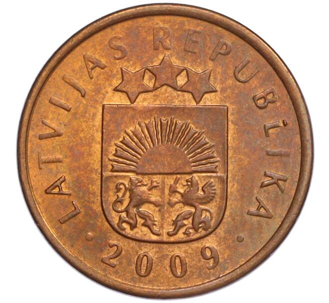 Монета 2 сантима 2009 года Латвия (Артикул K11-108345)