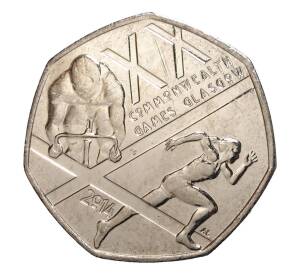 50 пенсов 2014 года Великобритания «XX Игры Содружества в Глазго» — Фото №1