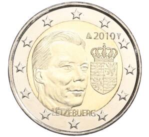 2 евро 2010 года Люксембург «Герб Великого герцога Люксембурга» — Фото №1