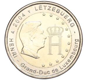 2 евро 2004 года Люксембург «Портрет и монограмма герцога Люксембурга Анри Нассау»