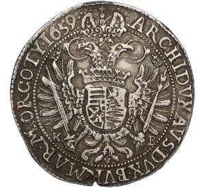 1 талер 1659 года Венгрия — Фото №2