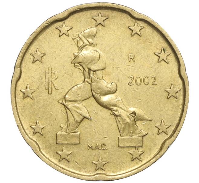 Монета 20 евроцентов 2002 года Италия (Артикул: K11-109447) — Фото №1