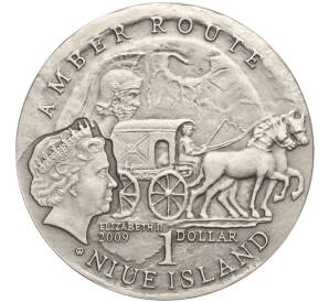 1 доллар 2009 года Ниуэ «Янтарный путь — Вроцлав» — Фото №2