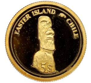 5 долларов 2006 года Фиджи «Статуи моаи на острове Пасхи»