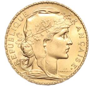 20 франков 1909 года Франция — Фото №2