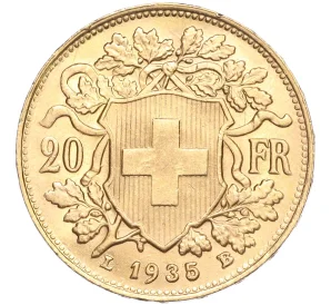 20 франков 1935 года Швейцария