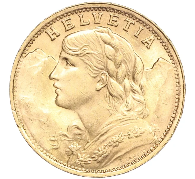 Монета 20 франков 1935 года Швейцария (Артикул M2-70468)