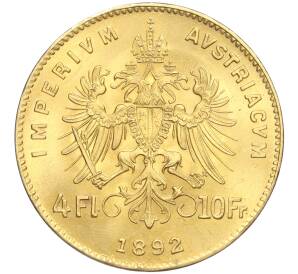 4 флорина / 10 франков 1892 года Австрия — Фото №1