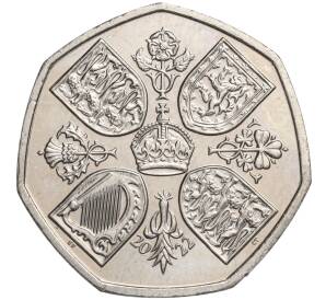 50 пенсов 2022 года Великобритания (Карл III) «Жизнь и наследие королевы Елизаветы II» — Фото №1