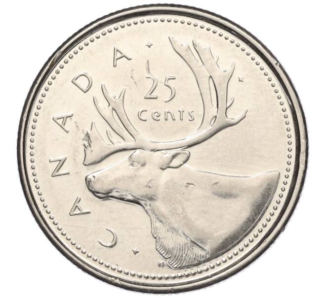 Монета 25 центов 2002 года Канада «50 лет правления Королевы Елизаветы II» (Артикул T11-00698)
