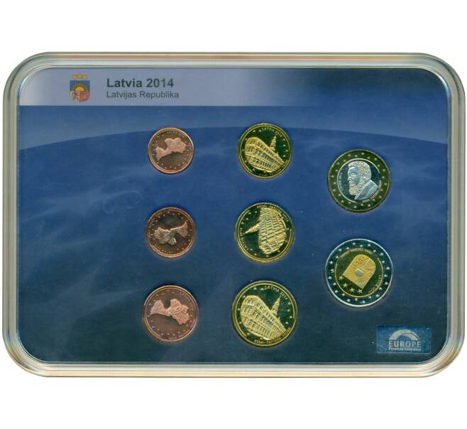 Набор сувенирных евромонет (Xeros) 2014 года Латвия (Артикул T11-00743)