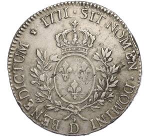1 экю 1771 года D Франция (Людовик XV) — Фото №2