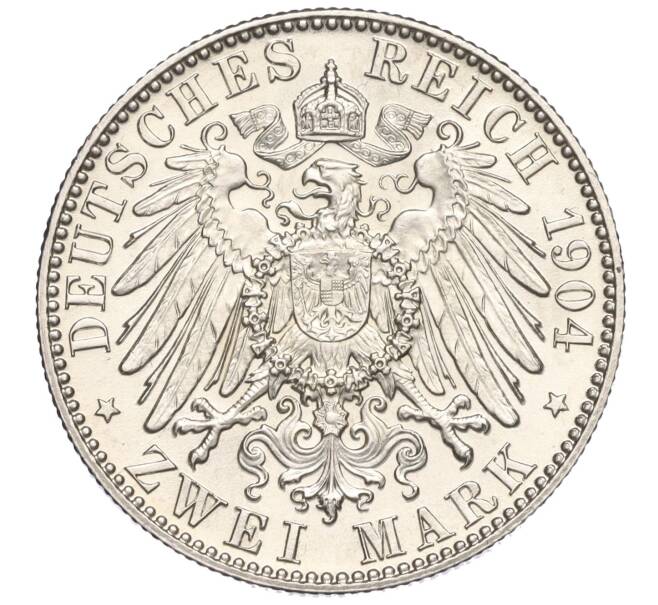 Монета 2 марки 1904 года Германия (Саксония) «Смерть Георга Саксонского» (Артикул M2-70583)