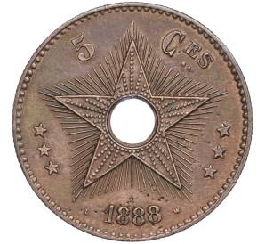 5 сантимов 1888 года Свободное государство Конго (Бельгийское Конго)