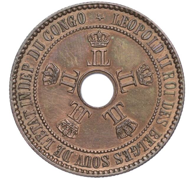 Монета 5 сантимов 1888 года Свободное государство Конго (Бельгийское Конго) (Артикул K11-109672)