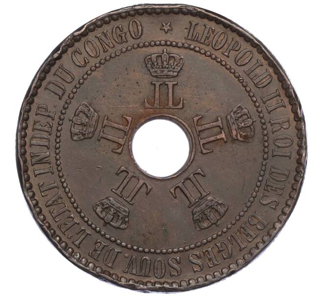 Монета 5 сантимов 1888 года Свободное государство Конго (Бельгийское Конго) (Артикул K11-109673)
