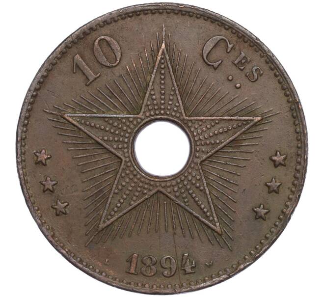 Монета 10 сантимов 1894 года Свободное государство Конго (Бельгийское Конго) (Артикул K11-109674)